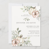 秋エレガントパンプキンボホオータムリハーサルディナーディナー 招待状 (正面)