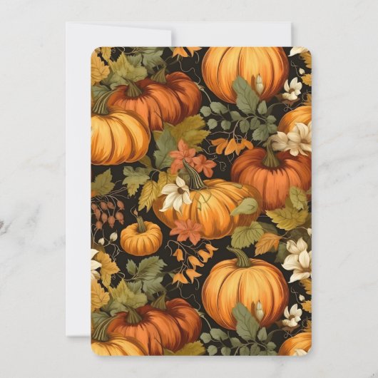 秋エレガントパンプキン婚約パーティ 招待状 (裏面)