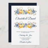 秋エレガントパンプキン結婚式招待状 招待状 (正面/裏面)