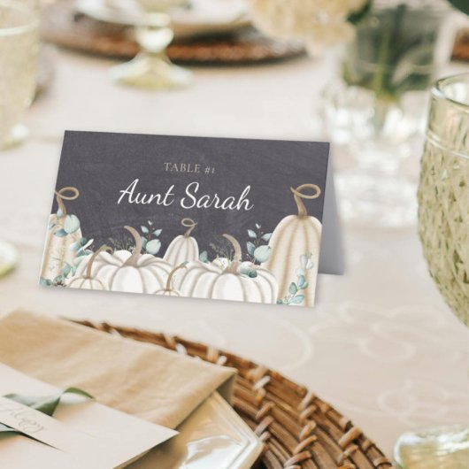 秋エレガントファームハウステーマパンプキンプレイスカード プレイスカード