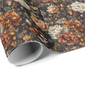秋エレガントフラワーズオータムボタニカル ラッピングペーパー (ロールコーナー)