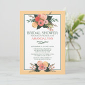 秋エレガントフラワーブライダルシャワー招待 招待状 (スタンド正面)