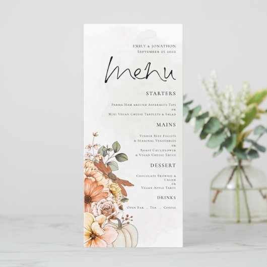 秋エレガントフローラかぼちゃ結婚の葉 メニュー (スタンド正面)