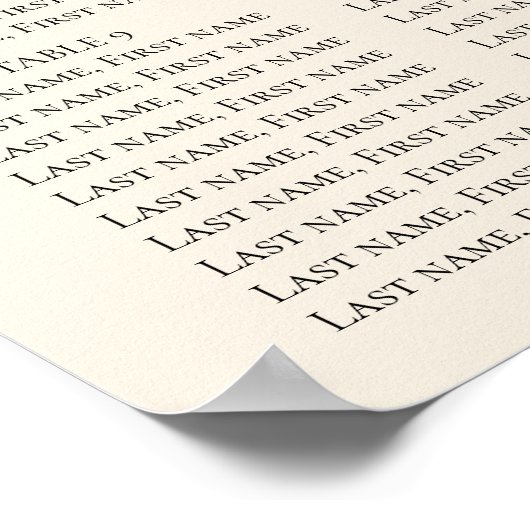 秋エレガントフローラの結婚座席ポスター ポスター (角)