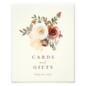 秋エレガントフローラウェディングカードとギフトサイン フォトプリント            (正面)