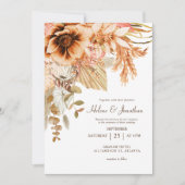 秋エレガントフローラテラコッタ結婚ズ 招待状 (正面)