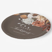 秋エレガントフローラハッピーサンクスギビング ペーパープレート (アングル)