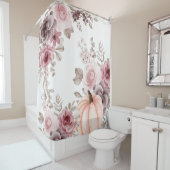 秋エレガントフローラパンプキンニュートラル水彩 シャワーカーテン (インサイチュ)