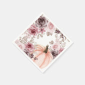 秋エレガントフローラパンプキンニュートラル水彩 スタンダードカクテルナプキン (角)