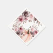 秋エレガントフローラパンプキンニュートラル水彩 スタンダードカクテルナプキン (角)