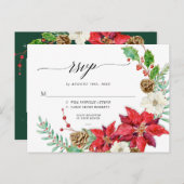 秋エレガントフローラブルゴーニュ赤面フローラ金ゴールド シーズンポストカード (正面/裏面)