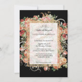 秋エレガントフローラブルゴーニュ赤面フローラ金ゴールドInv 招待状 (正面)
