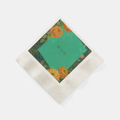 秋エレガントフローラモノグラ結婚ム 縁ありカクテルナプキン (角)