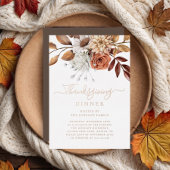 秋エレガントフローラ感謝祭ディナーバラ金ゴールド 箔招待状