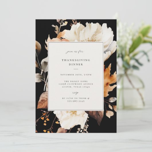 秋エレガントフローラ感謝祭ディナーパーティー 招待状 (スタンド正面)