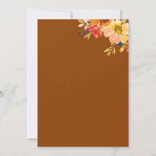 秋エレガントフローラ感謝祭パーティー 招待状 (裏面)