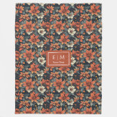 秋エレガントフローラ毛布 フリースブランケット (正面)