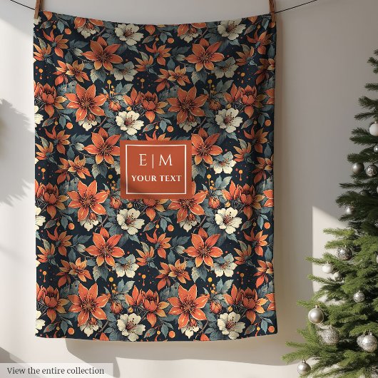 秋エレガントフローラ毛布 フリースブランケット