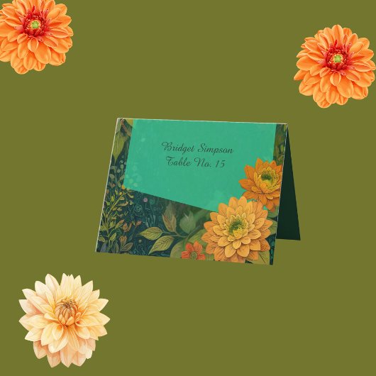 秋エレガントフローラ結婚のゲストカード サンキューカード