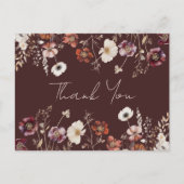 秋エレガントフローラ結婚の感謝はがき ポストカード (正面)