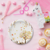 秋エレガントフローラ結婚コレクション ペーパープレート (パーティー)