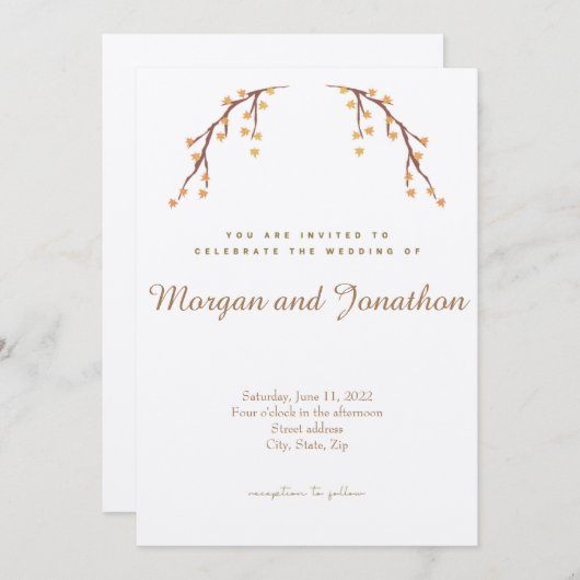 秋エレガントフローラ結婚コレクション 招待状 (正面/裏面)