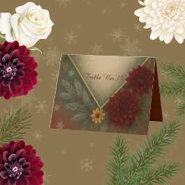 秋エレガントフローラ結婚テーブル番号 サンキューカード