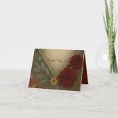 秋エレガントフローラ結婚テーブル番号 サンキューカード (正面)