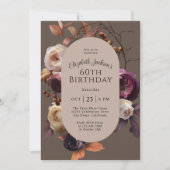 秋エレガントフローラ60th誕生日パーティー 招待状 (正面)