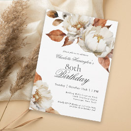 秋エレガントフローラ80th誕生日パーティー 招待状