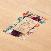 秋エレガントフローラ90th誕生日パーティー アクリル招待状 (レイダウン)