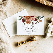 秋エレガントブライダルシャワーサンキュー カード