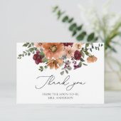 秋エレガントブライダルシャワーサンキュー カード (スタンド正面)