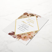 秋エレガントブライダルシャワーフォイル招待状 箔招待状 (回転した状態)