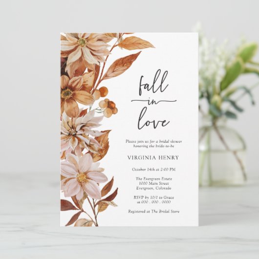 秋エレガントブライダルシャワー招待 招待状 (スタンド正面)