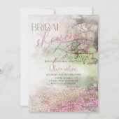 秋エレガントブライダルシャワー – パープルフローラテーマ 招待状 (正面)