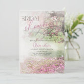 秋エレガントブライダルシャワー – パープルフローラテーマ 招待状 (スタンド正面)