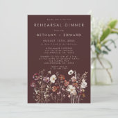 秋エレガントブラウンフローラリハーサルディナー 招待状 (スタンド正面)