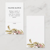 秋エレガントベビーシャワーおむつラッフルチケット エンクロージャーカード (正面/裏面)