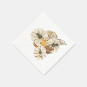 秋エレガントホワイトパンプキン スタンダードカクテルナプキン (角)