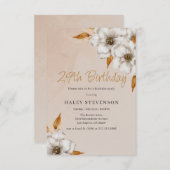 秋エレガントボホシックフローラ29thバースデーパーティー 招待状 (正面/裏面)
