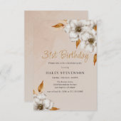 秋エレガントボホシックフローラ31stバースデーパーティー 招待状 (正面/裏面)