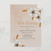 秋エレガントボホシックフローラ76thバースデーパーティー 招待状 (正面/裏面)