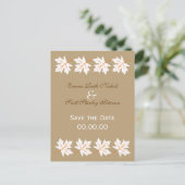 秋エレガントメープルリーフ日付はがきを保存 案内ポストカード (スタンド正面)