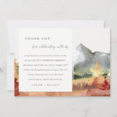 秋エレガントラストオレンジマウンテンツリーズ結婚ズ サンキューカード (正面)