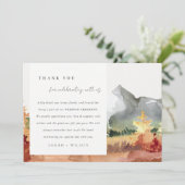 秋エレガントラストオレンジマウンテンツリーズ結婚ズ サンキューカード (スタンド正面)