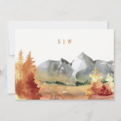 秋エレガントラストオレンジマウンテンツリーズ結婚ズ サンキューカード (裏面)