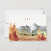 秋エレガントラストオレンジマウンテンツリーズ結婚ズ 出欠カード (裏面)