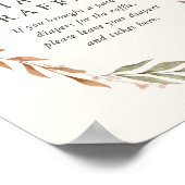 秋エレガントリースベビーシャワーおむつラッフルサイン ポスター (角)