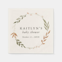 秋エレガントリースベビーシャワー スタンダードカクテルナプキン